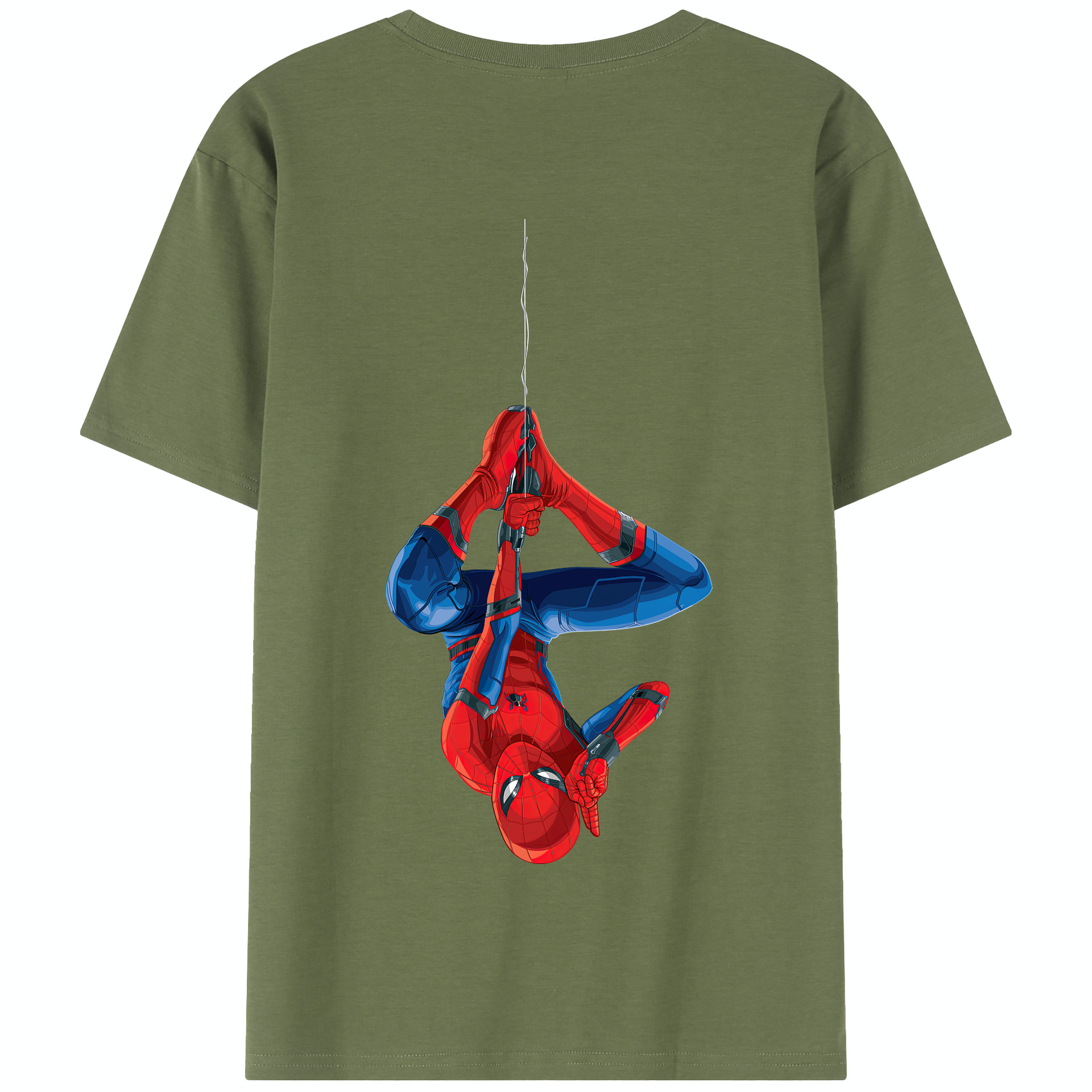 （画像用） Spider Man スパイダーマン 綿100％半袖Tシャツ（背面プリント）